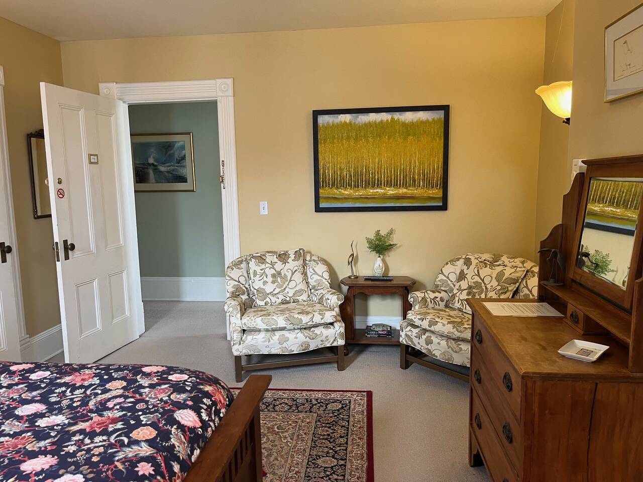 A relaxing space with two comfortable chairs